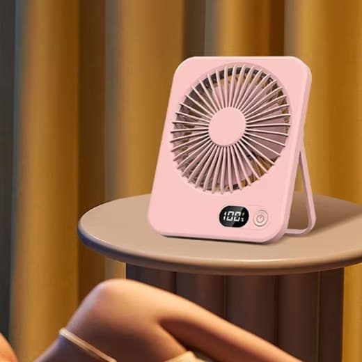 Lollanda Mini USB-Fläkt med LED-Display, Uppladdningsbar Portabel Fläkt - Bärbar och Justerbar för Resor
