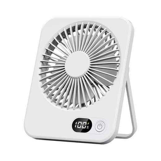 Lollanda Mini USB-Fläkt med LED-Display, Uppladdningsbar Portabel Fläkt - Bärbar och Justerbar för Resor
