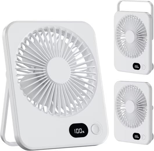 Lollanda Mini USB-Fläkt med LED-Display, Uppladdningsbar Portabel Fläkt - Bärbar och Justerbar för Resor