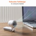 Miniatyrbild 8 av 8: Lollanda 3-i-1 mini handhållen fläkt – bärbar, vikbar USB-fläkt med LED-display, för kontor och utomhusbruk