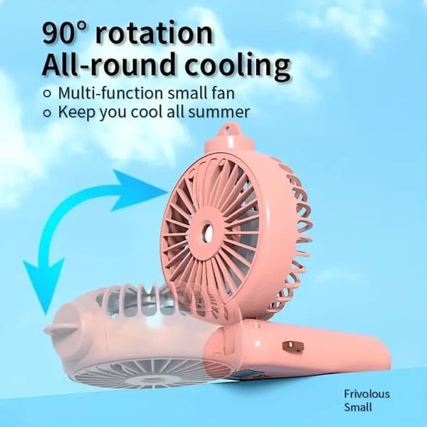 OBOSOE håndventilator/bordventilator – genopladelig bærbar sprayventilator med USB og digitalt display