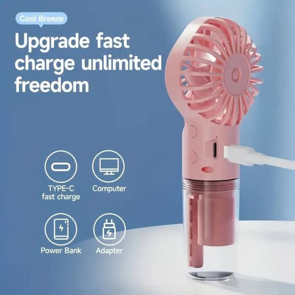 OBOSOE-käsipuhallin – kannettava ladattava suihkupuhallin USB:llä, mini-kasvojen ilmankostutin matkoille ja ulkoiluun