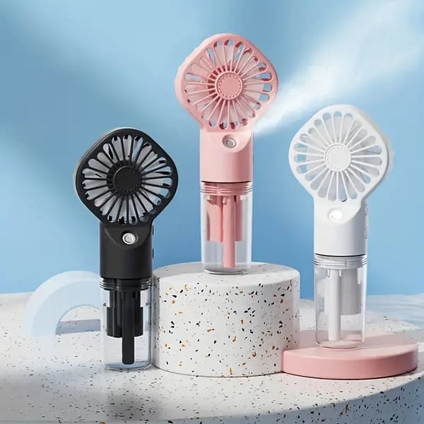 OBOSOE-käsipuhallin – kannettava ladattava suihkupuhallin USB:llä, mini-kasvojen ilmankostutin matkoille ja ulkoiluun Pinkki
