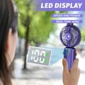 Miniatyrbild 9 av 11: Lollanda Bärbar Handfläkt / Fläkt med Dimma – 5000mAh, 5 Hastigheter, Hopfällbar USB-Fläkt för Resa och Kontorsbruk