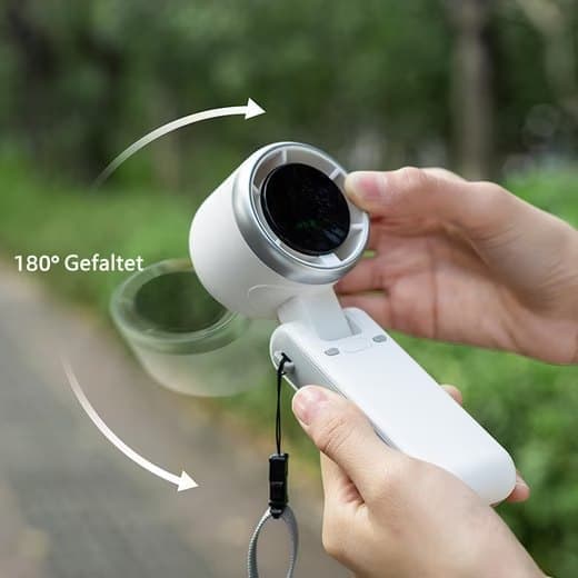 Lollanda Mini Fan, 3-in-1 kannettava käsituuletin – Voidaan ripustaa kaulaan, 5 nopeutta, ladattava ja käännettävä 180°