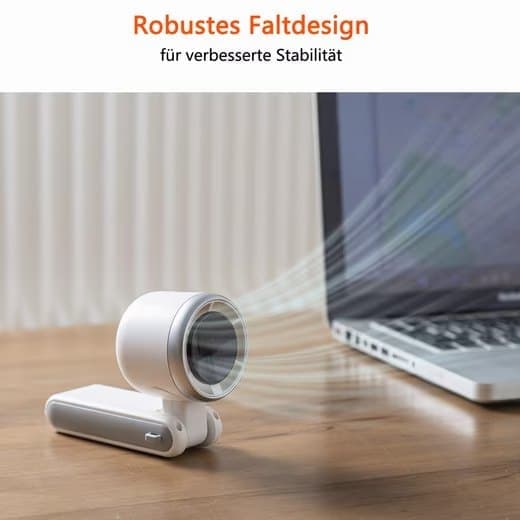 Lollanda Mini Fan, 3-in-1 kannettava käsituuletin – Voidaan ripustaa kaulaan, 5 nopeutta, ladattava ja käännettävä 180°