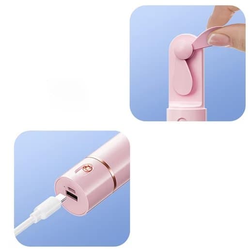 Lollanda kannettava käsituuletin, mini-USB-tuuletin – 3 nopeutta, taitettava, ladattava