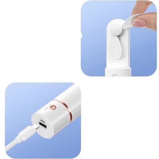Lollanda kannettava käsituuletin, mini-USB-tuuletin – 3 nopeutta, taitettava, ladattava