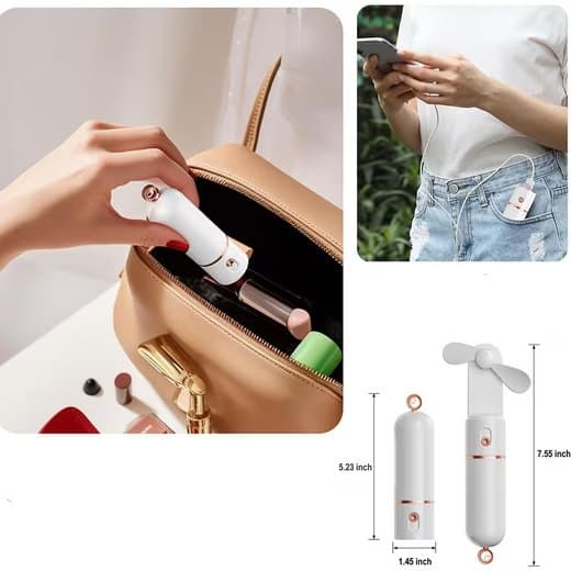 Lollanda kannettava käsituuletin, mini-USB-tuuletin – 3 nopeutta, taitettava, ladattava