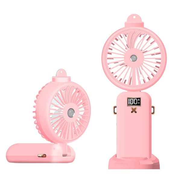 Lollanda Bærbar Sprayventilator 5000mAh, Sprayventilator – LED, 90° drejelig, Kan hænges på halsen