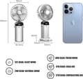 Miniatyrbild 4 av 7: OBOSOE Handfläkt – Portabel Mini USB-Fläkt med 5 Hastigheter & Stativ – Uppladdningsbar & Hopfällbar