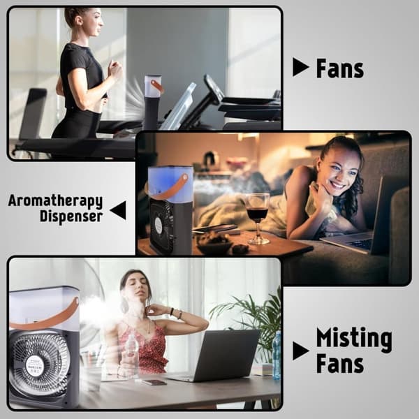 OBOSOE USB-sumutuuletin – 3 nopeutta, 5 suutinta ja LED, kannettava ulkosumutuuletin