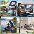 Miniatyrbillede 7 af 7: OBOSOE bærbar campingventilator med 20000mAh batteri, LED-lys og display – genopladelig ventilator til rejser og udendørs