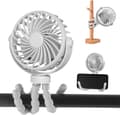 Miniatyrbild 1 av 9: Lollanda Flexibel Barnvagnsfläkt – Uppladdningsbar Portabel Fläkt med Batteri, 360° Rotation, 3 Hastigheter, Nattlampa & Stativfunktion