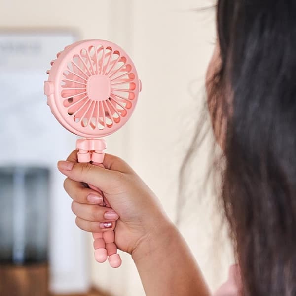 Lollanda Barnvagnsfläkt Portabel, Mini barnvagnsfläkt, Portabel Handfläkt med Flexibel Trebensstativ – 3 Hastigheter, 360° Rotation