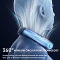 Pikkukuva 7 / 9: OBOSOE kaulatuuletin / kaulatuuletin – ladattava kannettava tuuletin, 360° tuuli, LED-näyttö, 5 nopeutta, hiljainen