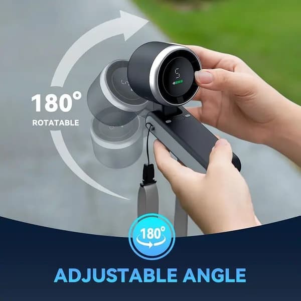 OBOSOE Bärbar Handfläkt/fläkt med Turboeffekt – 5 Hastigheter, 3-i-1 Funktion, Perfekt för Resor och Utomhusaktiviteter