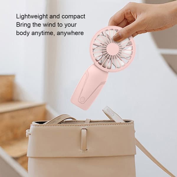 OBOSOE Bärbar Handfläkt / Handhållen Fläkt – USB-laddad Minifläkt i ABS, Lätt & Söt Design