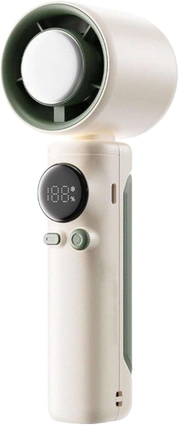 Lollanda Portabel Fläkt Handhållen, Portabel Fläkt med Batteri, Bärbar handhållen fläkt – Tyst, för camping, resor och strand