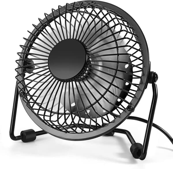 OBOSOE 15cm USB Bordfläkt, 360° Rotation, Tyst Portabel Fläkt för Skrivbord, Hem, Kontor