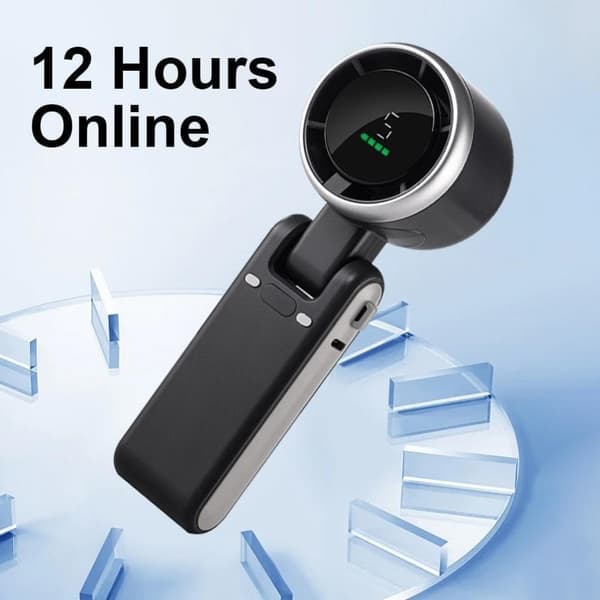 Höghastighets handhållen fläkt med 5-växlad turbokylning, USB-C uppladdningsbar, hopfällbar design för resor, utomhusbruk, kontor (svart/grön/vit)