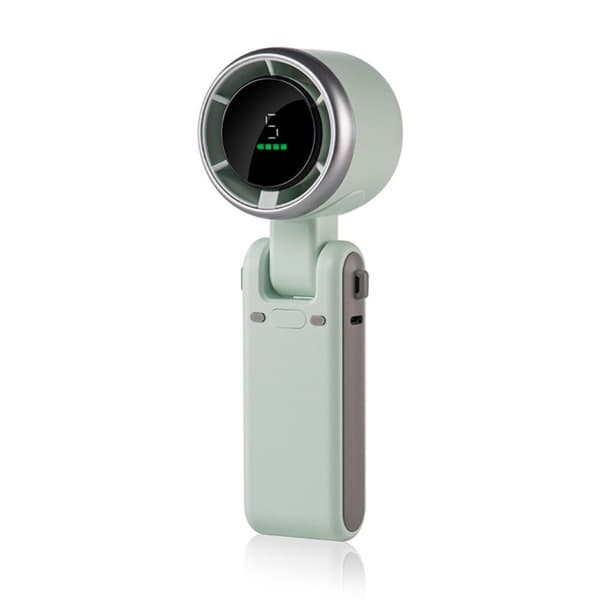 Höghastighets handhållen fläkt med 5-växlad turbokylning, USB-C uppladdningsbar, hopfällbar design för resor, utomhusbruk, kontor (svart/grön/vit)