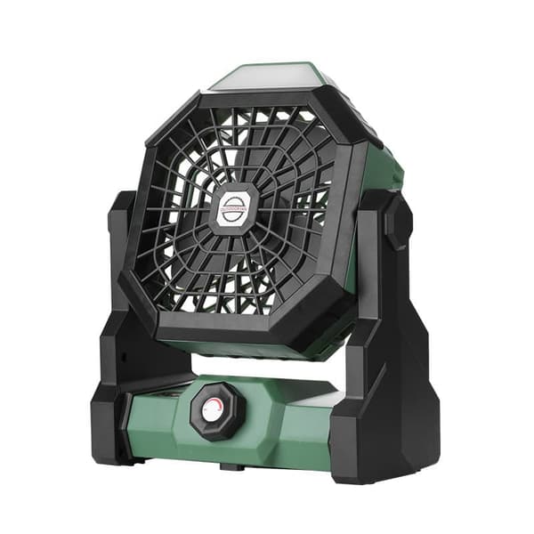 OBOSOE bærbar campingventilator med LED-pære, 7800mAh genopladelig, lydløs blæser til picnic og fiskeri