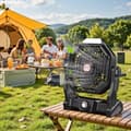 Miniatyrbillede 1 af 10: OBOSOE bærbar campingventilator med LED-pære, 7800mAh genopladelig, lydløs blæser til picnic og fiskeri