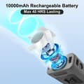 Pikkukuva 6 / 11: OBOSOE kannettava vyötäröpuhallin 12000 mAh:lla, 5 nopeudella, ladattava handsfree-puhallin ulkoiluun ja matkoille