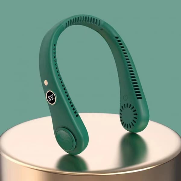 Bladlös halsfläkt usb uppladdningsbar bärbar lat människor visar sport vikbar mini liten elektrisk fläkt