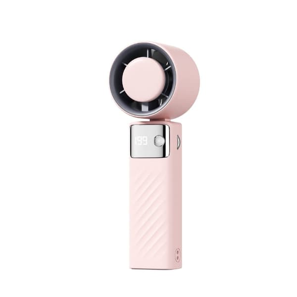 Lollanda Mini Hand Fan – kannettava USB-tuuletin, jossa on 1-199 nopeustilaa, 4000 mAh ladattava akku, 115° säädettävä kulma ja LED-näyttö Pinkki