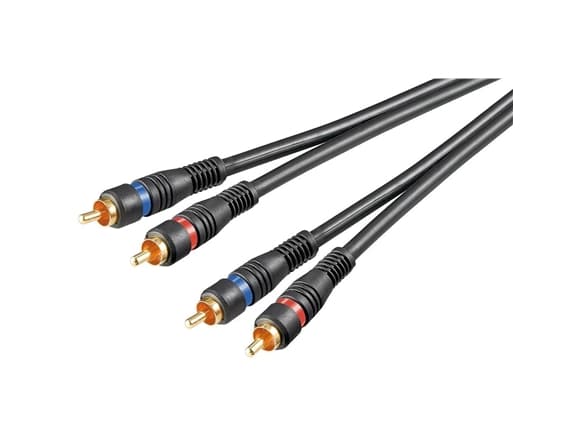 Goobay AVK 132-200 2.0m, 2 x RCA, Hanstik, 2 x RCA, Hanstik, 2 m, Sort