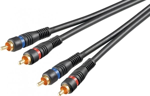 Goobay AVK 132-200 2.0m, 2 x RCA, Hanstik, 2 x RCA, Hanstik, 2 m, Sort