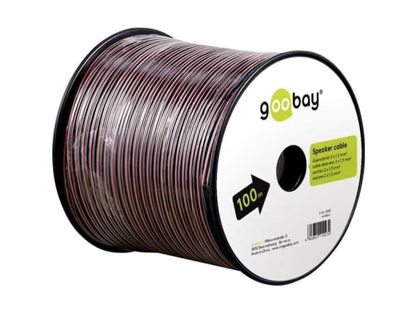 Goobay LSK 2x1.5 - 100m, 100 m, Sort