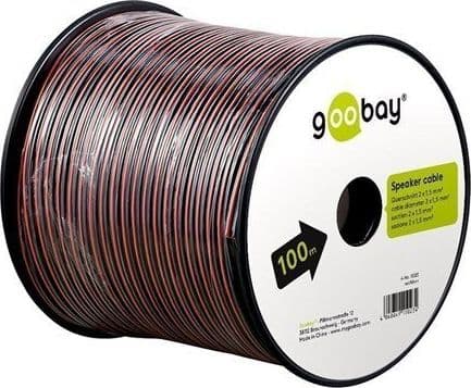 Goobay LSK 2x1.5 - 100m, 100 m, Sort