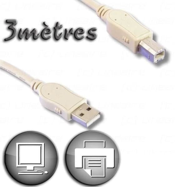 USB 2.0 En han / kabel B 3 m