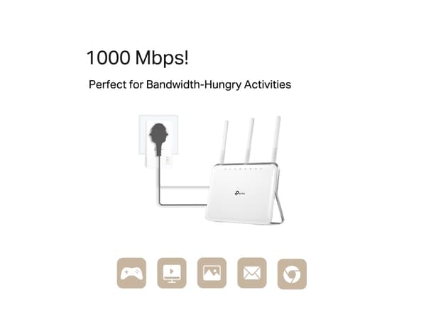 TL-PA7017P Kit AV1000 Gigabit Passthrough - Powerline-adapter - GigE, HomePlug AV (HPAV), HomePlug AV (HPAV) 2.0, IEEE 1901 - kan sluttes til vægstik