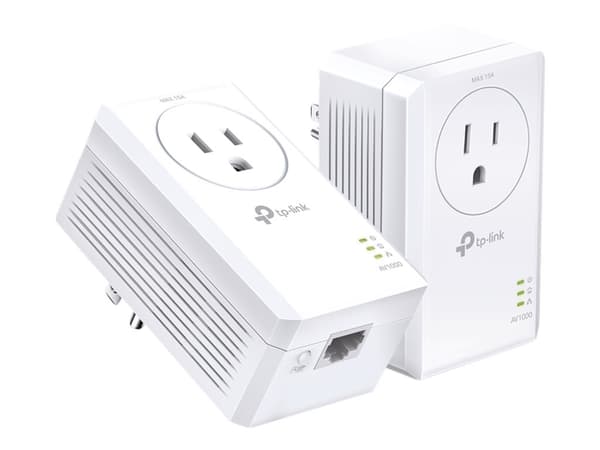 TL-PA7017P Kit AV1000 Gigabit Passthrough - Powerline-adapter - GigE, HomePlug AV (HPAV), HomePlug AV (HPAV) 2.0, IEEE 1901 - kan sluttes til vægstik
