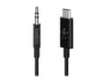 Miniatyrbild 4 av 5: Belkin RockStar - Ljudkabel - 24 pin USB-C hane till mini-phone stereo 3.5 mm hane - 91.4 cm - svart