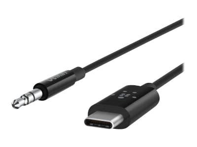 Belkin RockStar - Ljudkabel - 24 pin USB-C hane till mini-phone stereo 3.5 mm hane - 91.4 cm - svart