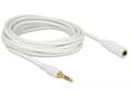 Miniatyrbilde 4 av 5: Delock - Lydforlengelseskabel - mini-phone stereo 3.5 mm hann til mini-phone stereo 3.5 mm hunn - 5 m - hvit