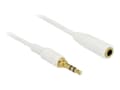Miniatyrbilde 1 av 5: Delock - Lydforlengelseskabel - mini-phone stereo 3.5 mm hann til mini-phone stereo 3.5 mm hunn - 5 m - hvit