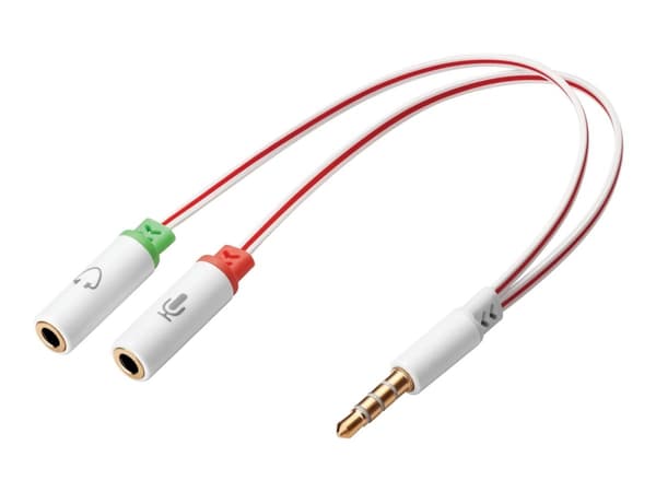 Sandberg Headset converter Dual->Single, 3.5mm TRS, Uros, Naaras, Valkoinen