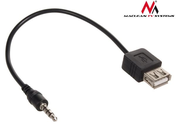 Maclean MCTV-693, 3.5mm, Uros, USB A-tyyppi, Naaras, 0,23 m, Musta