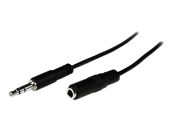 StarTech.com 2m Slim 3.5mm Stereo Extension Audio Cable - Male / Female - Headphone Audio Extension Cable Cord - 2x Mini Jack 3.5mm - 2 m (MU2MMFS) -
