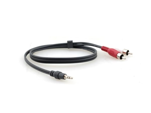 Kramer C-A35M/2RAM Series C-A35M/2RAM-15 - Lydkabel - RCA hann til mini-phone stereo 3.5 mm hann - 4.6 m - svart