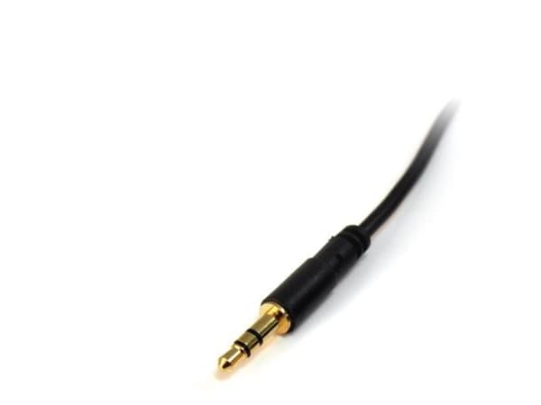 StarTech.com 1 ft. (0.3 m) 3.5mm Audio Cable - 3.5mm Slim Audio Cable - Gold Plated Connectors - Male/Male - Aux Cable (MU1MMS) - Ljudkabel - mini-ph