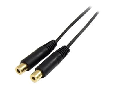 StarTech.com 6 in. 3.5mm Audio Splitter Cable - Stereo Splitter Cable - Gold Terminals - 3.5mm Male to 2x 3.5mm Female - Headphone Splitter (MUY1MFF)