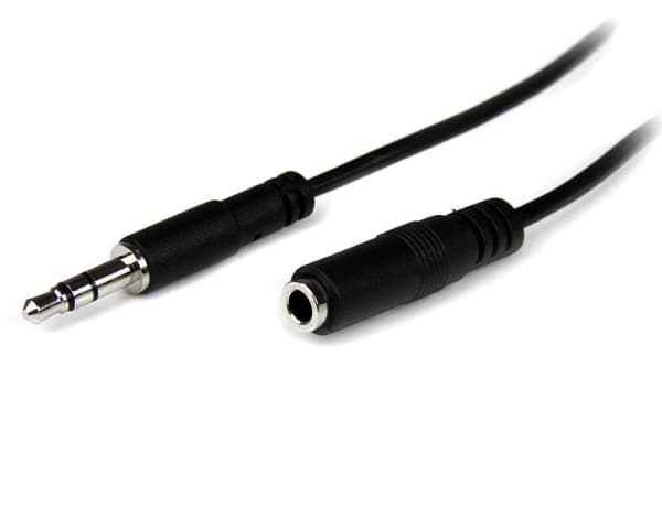 StarTech.com 1m Slim 3.5mm Stereo Extension Audio Cable - M/F - Mini stereo Extension - 3.5mm Extension - heaDPhone Ext cord (MU1MMFS) - Lydforlengel