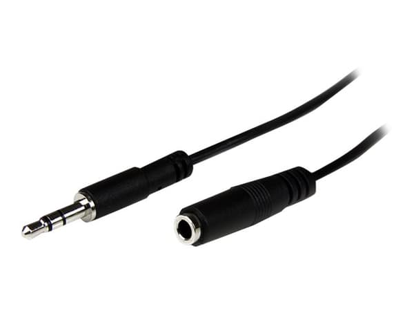 StarTech.com 1m Slim 3.5mm Stereo Extension Audio Cable - M/F - Mini stereo Extension - 3.5mm Extension - heaDPhone Ext cord (MU1MMFS) - Lydforlengel